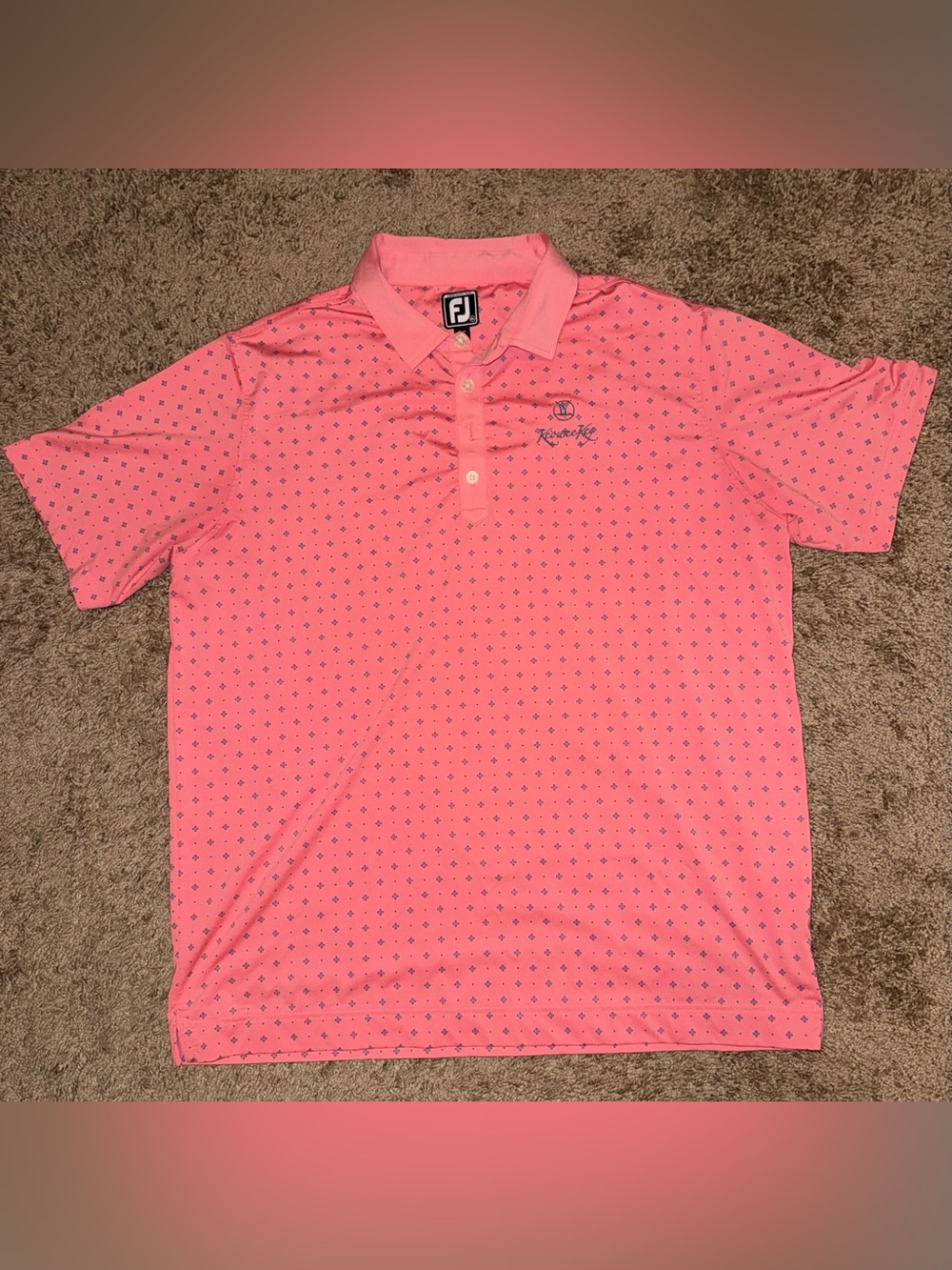 FootJoy Coral Pink Microprint Men’s Golf Polo